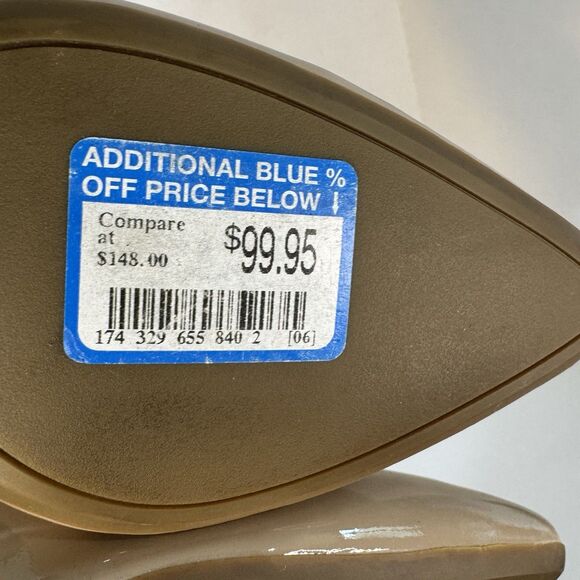 Cole Haan Size 11 Grand Zero Beige Patent Leather Pumps | Classic Stiletto Heels - Picture 7 of 8